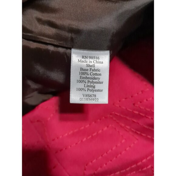 Coldwater Creek Women's 16 Blazer Jacket embroidered Red Business Academia Cotto - Picture 4 of 11
